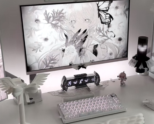 white/pink/black setup ♡ cover photo collage