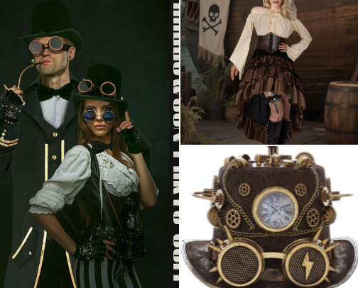 STEAMPUNK style outfits collection cover photo collage