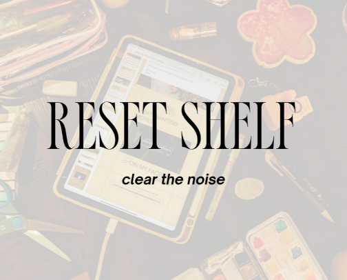 my reset shelf 📓😌 cover photo collage