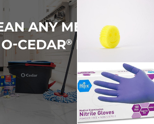 Cleaning supplies cover photo collage