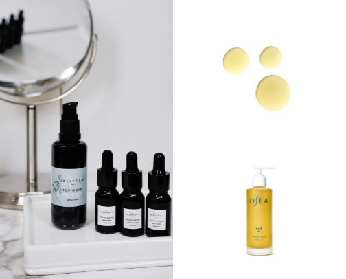 Body oils cover photo collage