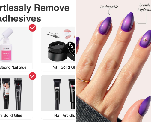 Press On Manicures that last 2+ weeks (nails length medium - long) cover photo collage
