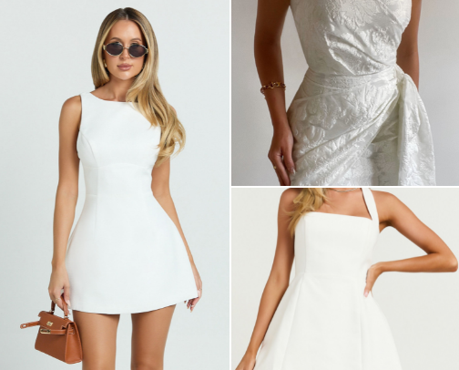 Showpo stunners for future brides! Perfect dresses for showers, bachelorette parties, or a rehearsal dinner cover photo collage