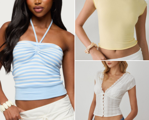 Back to school tops to beat the August heat cover photo collage