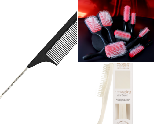 Hair products and tools cover photo collage