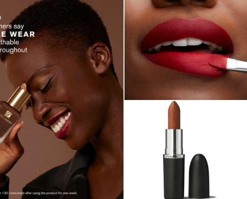 Makeup for black, African skin cover photo collage