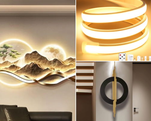 Living Room Wall Decor Ideas ✨ Modern Luxury Wall Art & Lighting cover photo collage