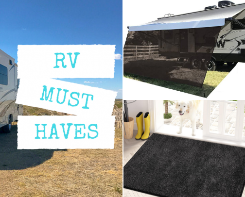 Full time RV/camper living essentials cover photo collage