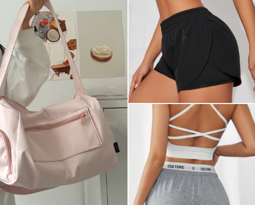 Temu gym stuffs cover photo collage