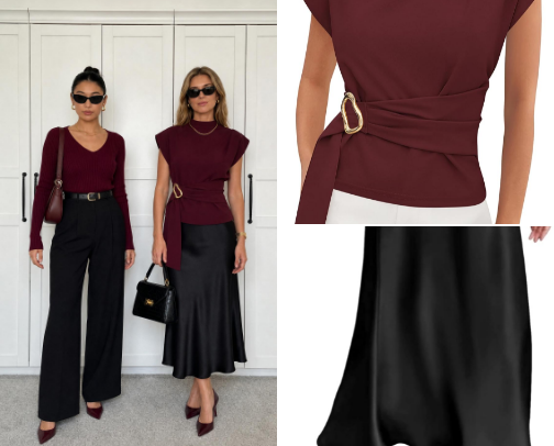 Color Pairing Ideas: Burgundy + Black cover photo collage