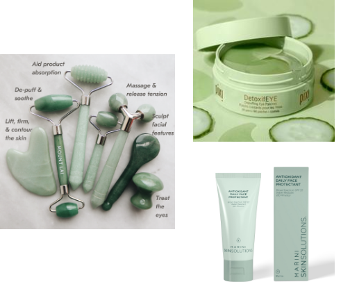 the skincare i SWEAR by. cover photo collage