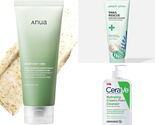 Current skincare routine (safe for acne prone) cover photo collage