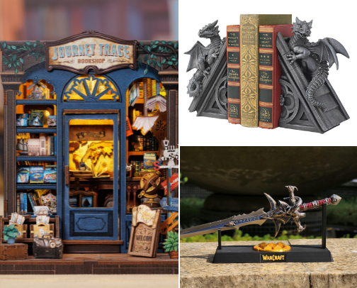 Things that I would want in my bookshelf cover photo collage