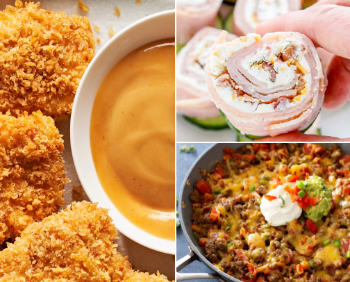 Keto friendly recipes cover photo collage