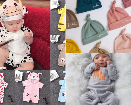 new born baby clothes cover photo collage