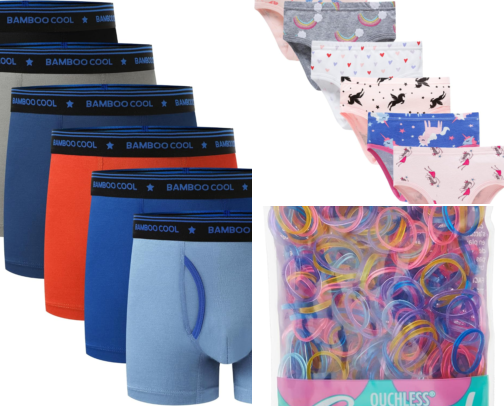 Kids' Basics We Restock: Boys' & Girls' Underwear, Hair Ties & Children's Medicine Cabinet cover photo collage