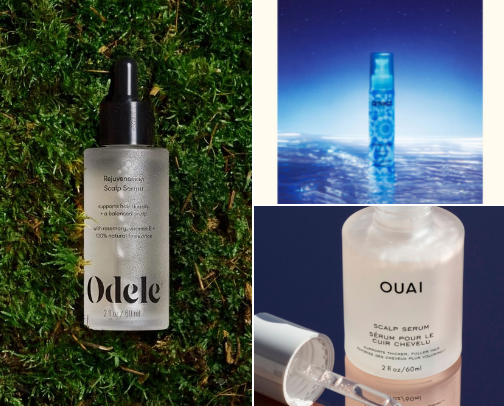 my fav scalp/hair serums 🧸 cover photo collage