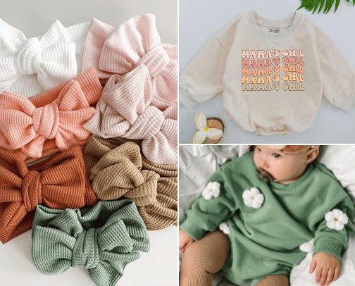 Baby Girl Clothes & Bows cover photo collage