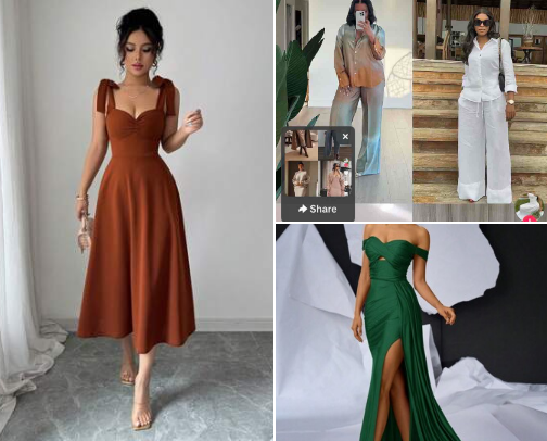 Women’s best fashion designer inspirational outfits cover photo collage