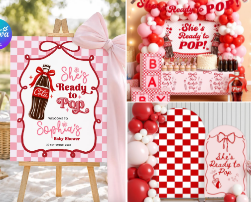 She’s Ready to Pop Baby Shower Ideas 🥤🎀 cover photo collage