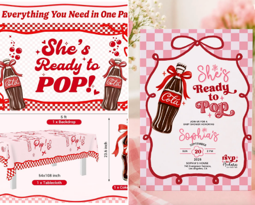 She’s Ready to Pop Baby Shower Ideas 🥤🎀 cover photo collage