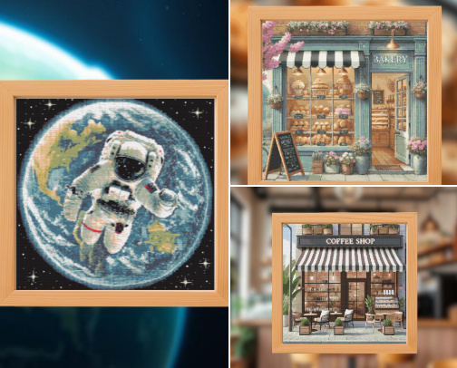 Store Front Cross Stitch Patterns cover photo collage