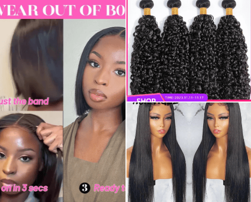 Hair Extensions & Wigs cover photo collage