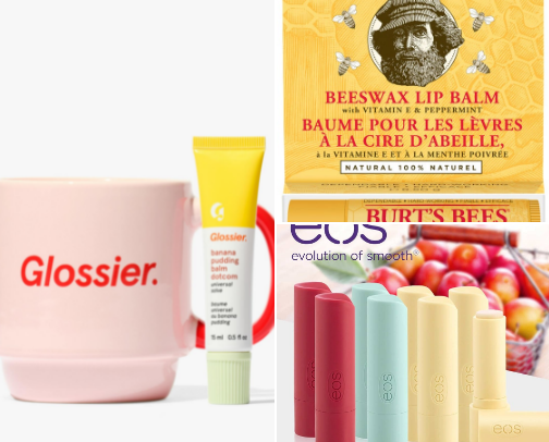 Non greasy *girly* lip balms cover photo collage