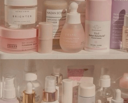 Skin care and makeup cover photo collage