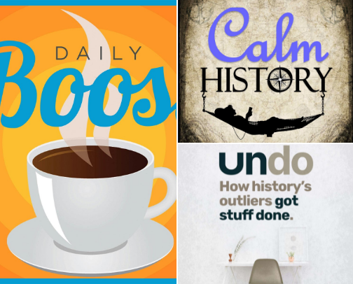 Books and Podcasts cover photo collage