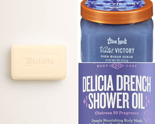 Violet Shower Routine cover photo collage