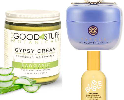 Products for glowy skin ✨ cover photo collage