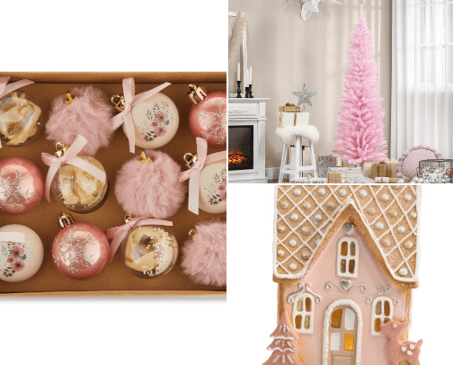 Christmas decor - PINK cover photo collage