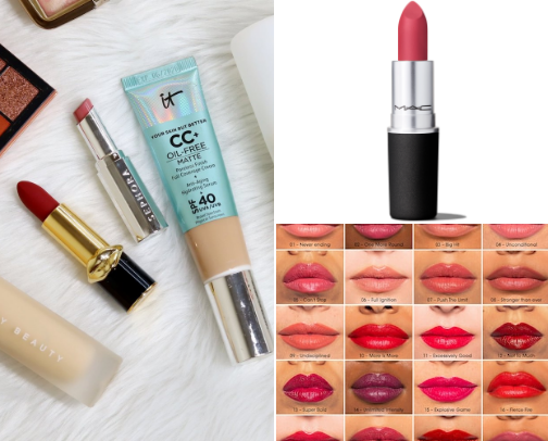 Make up and Cosmetics cover photo collage