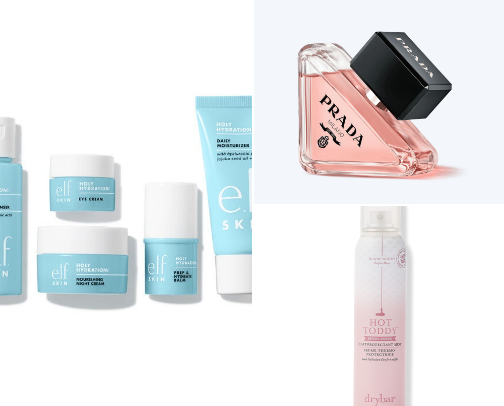 beauty essentials 🫧🧴💄 cover photo collage