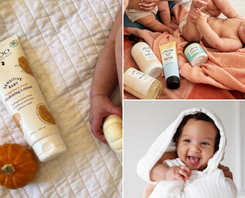 Baby bath time essentials cover photo collage
