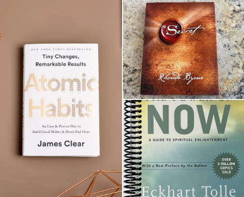 My mind-altering Books: The Spiritual Reset List cover photo collage