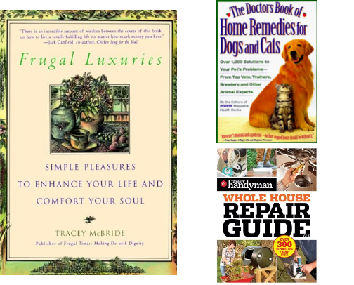 Books To Help You Save Money and Live Frugally. cover photo collage