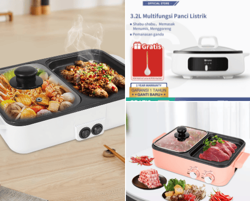 Hotpot and Grill Pan anti lengket cover photo collage