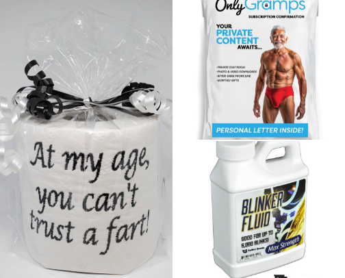 Hilarious gag gifts, for adults and kids! cover photo collage
