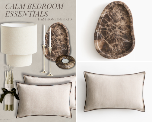 My Calm Bedroom Essentials from H&M Home cover photo collage