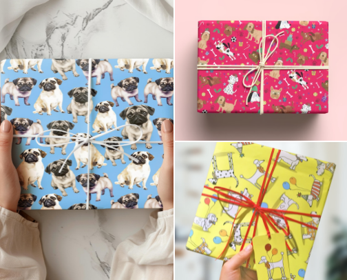 Wrapping Paper For Dog Lovers cover photo collage