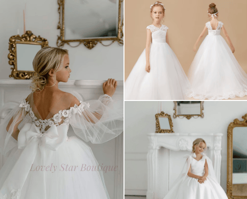 White Dress for Kids Girl cover photo collage