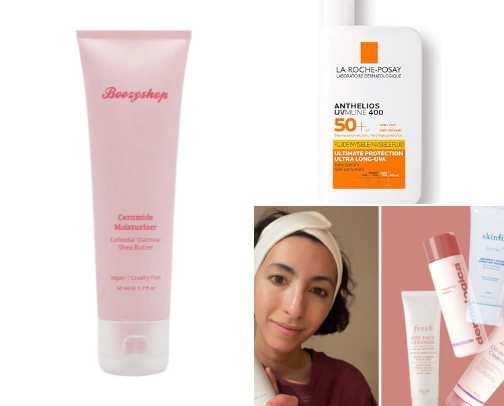 Skincare products cover photo collage