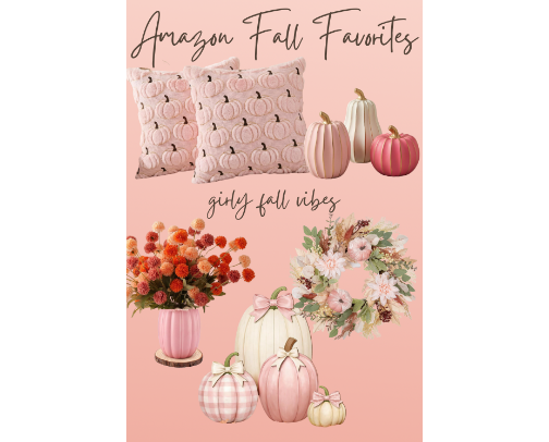 Amazon Girly Fall Decor Finds cover photo collage