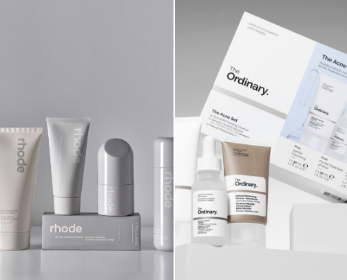 The best ordinary and rhode skin care and hair care products cover photo collage