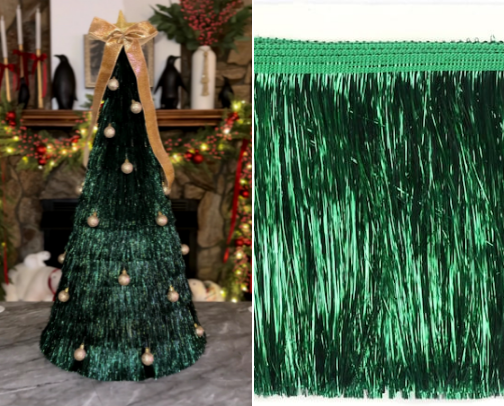 Viral Fringe Tinsel Tree DIY cover photo collage