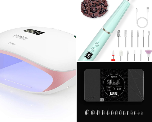 Must haves for at home nails cover photo collage