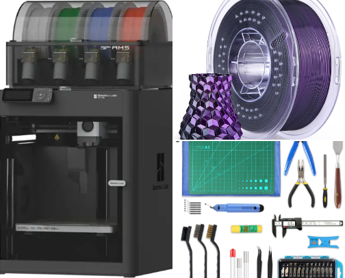 A 2D list of gear and supplies for 3D printing cover photo collage