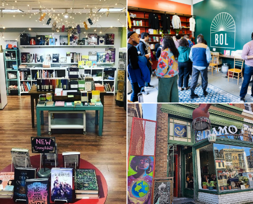 Coffee shop & Bookstore pairs in DC cover photo collage